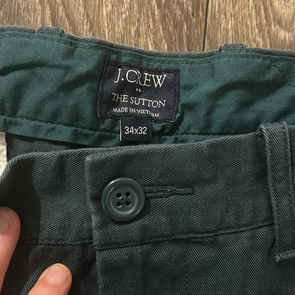 J Crew 34x32 Sutton Chino Pants Dark Green - Picture 2 of 8